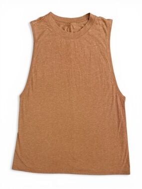 Lululemon Brown High Neck Muscle Tank Slub Jersey Relaxed Fit 8